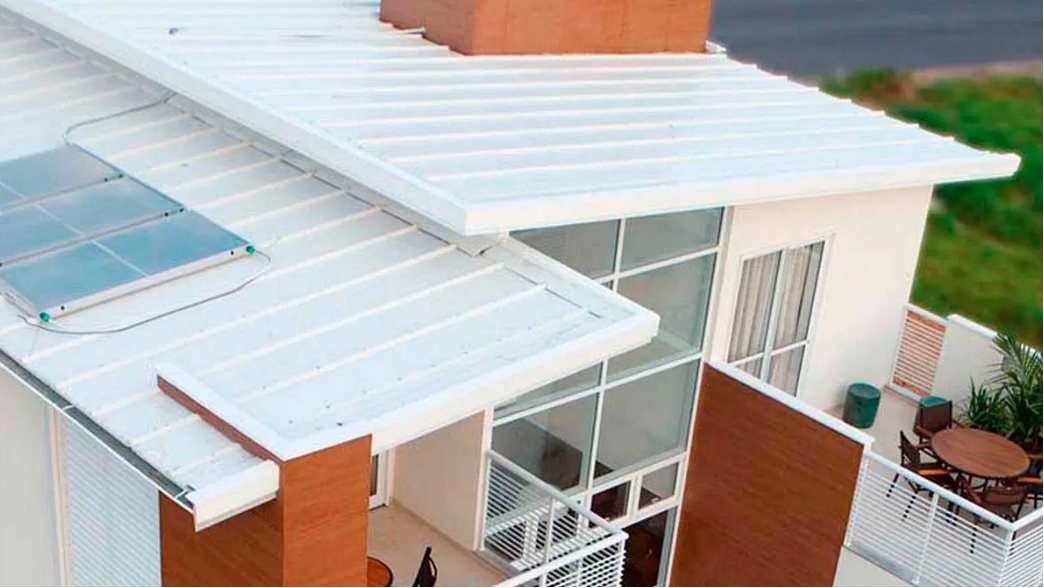 Telha Sanduíche Trapezoidal 40/980 Termoacústica Branca Dupla Face ...