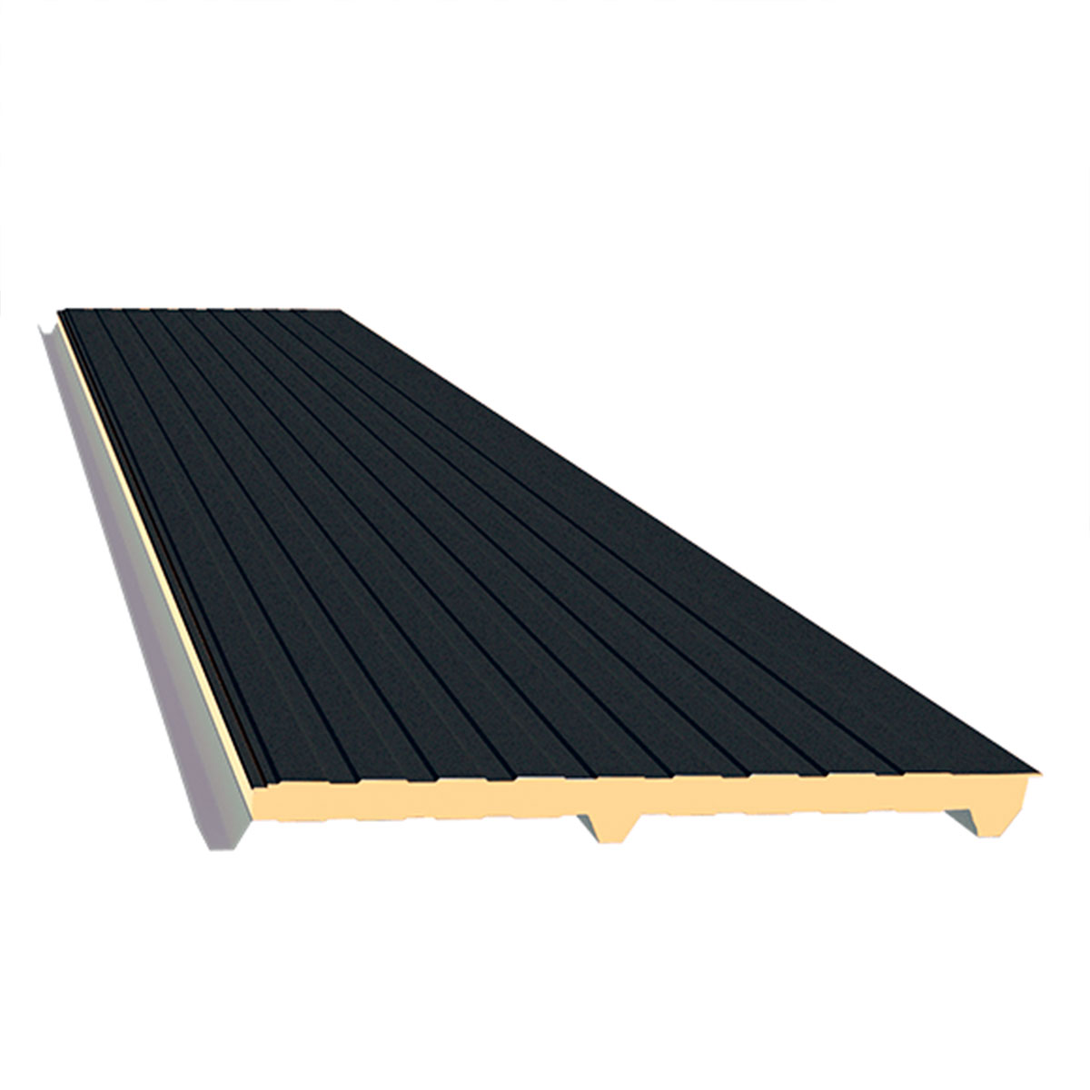 Telha Sanduíche Branco Neve Forro Preto PIR 50mm | Conforto e