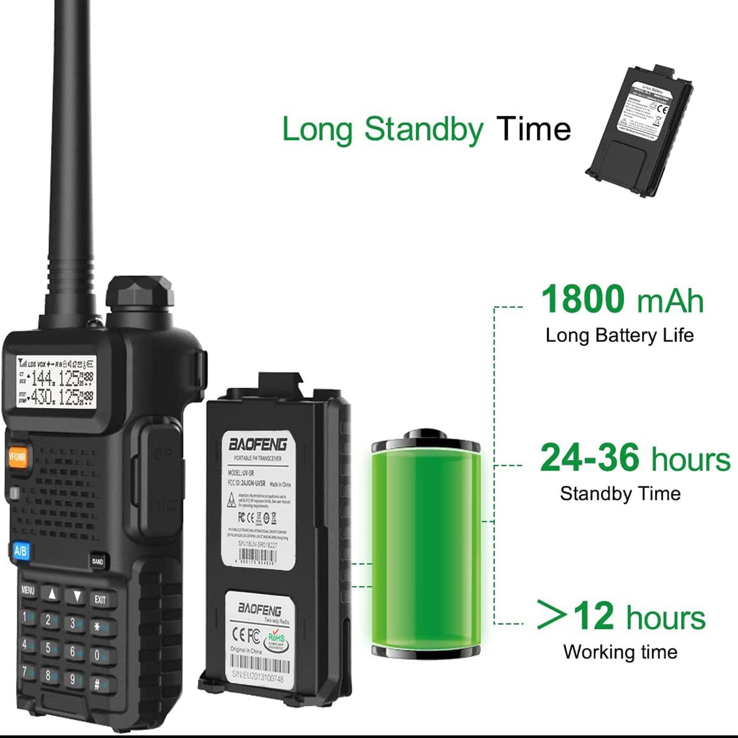 2X RADIO BAOFENG UV-5R VHF/UHF 5W RICETRASMITTENTE DUAL BAND 400 - Foto 5