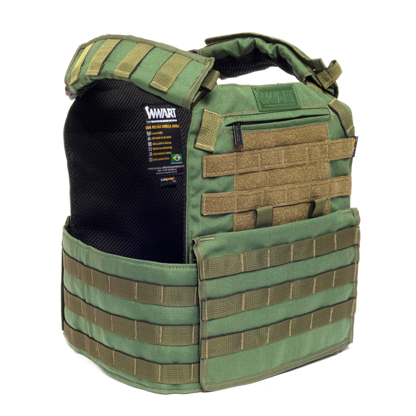 Plate Carrier Verde WWART TACTICAL CORDURA® 1000D - LOJA WWART - Tático ...