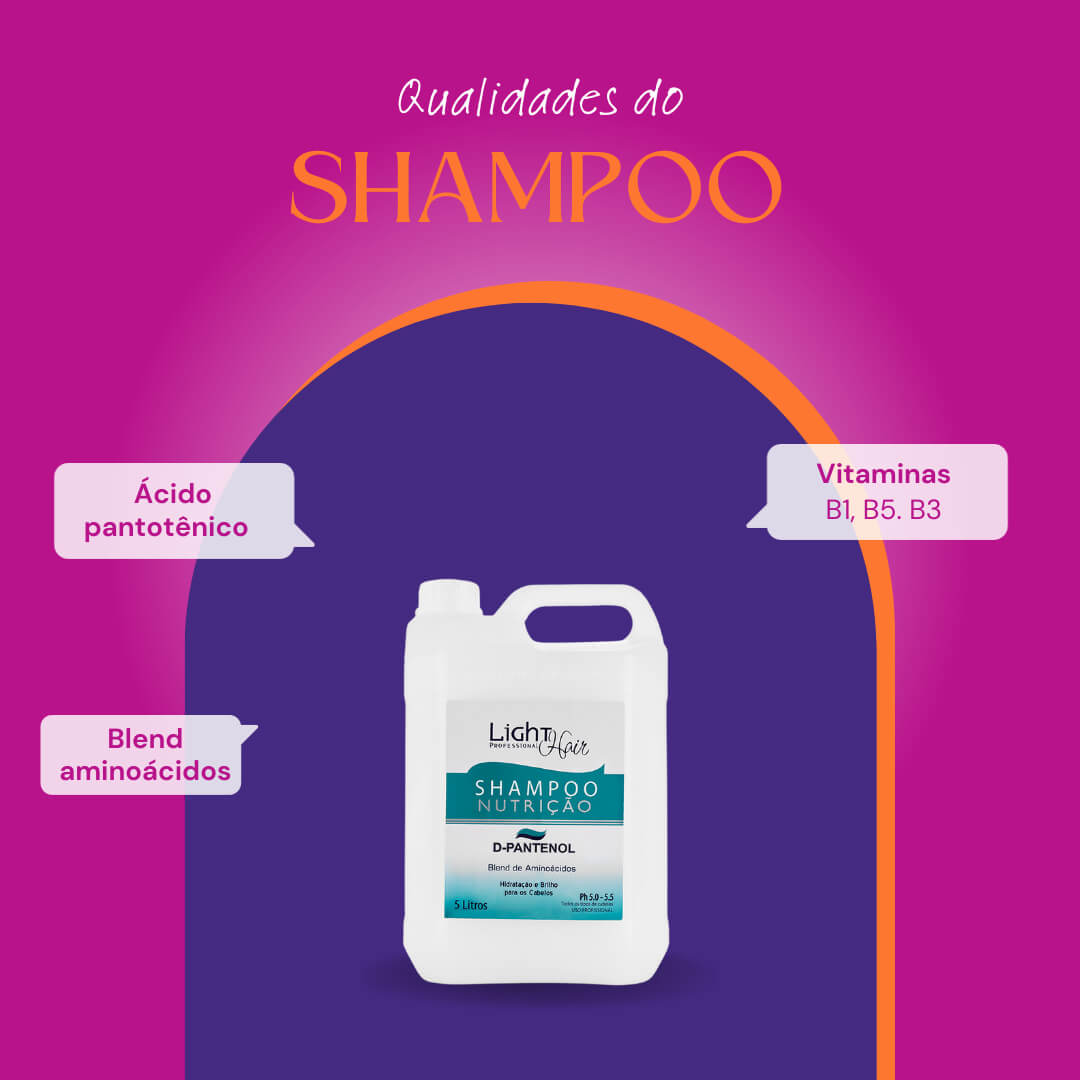 Shampoo D-pantenol Lavatório Nutrição - 5L Light Hair - Loja Light