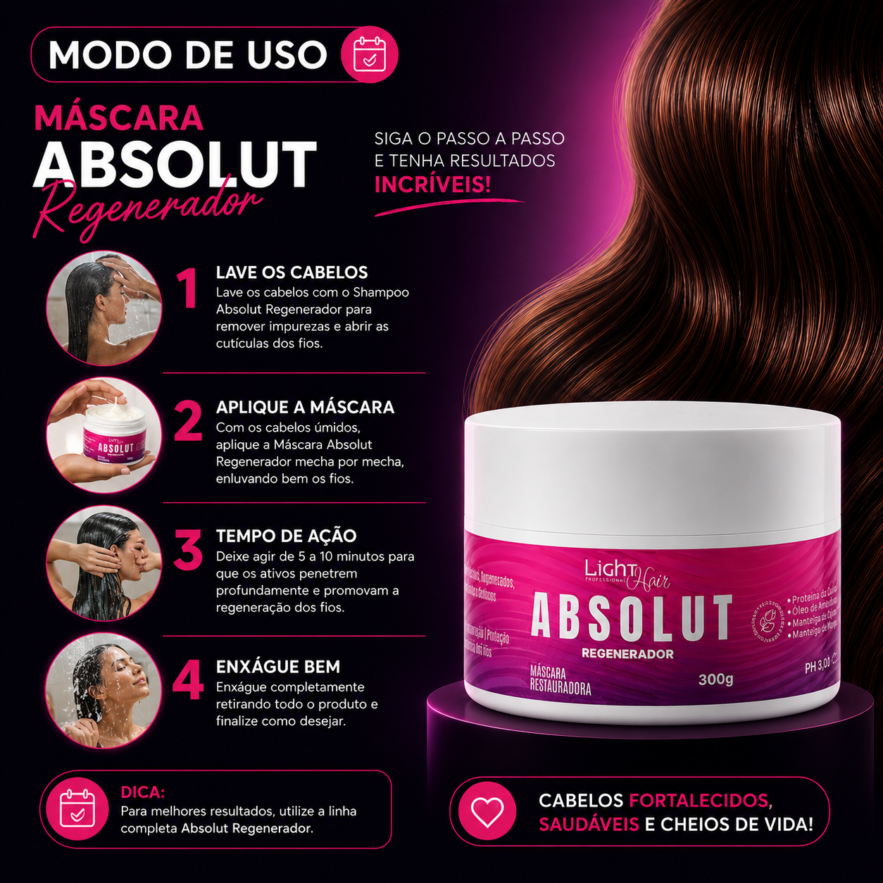 Máscara Absolut Regeneradora 300g - Light Hair - Loja Light Hair