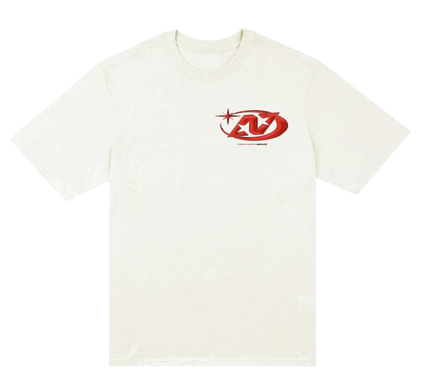 CAMISETA NEW LIFE NEW STAR OFF WHITE - NEW LIFE BRANDS