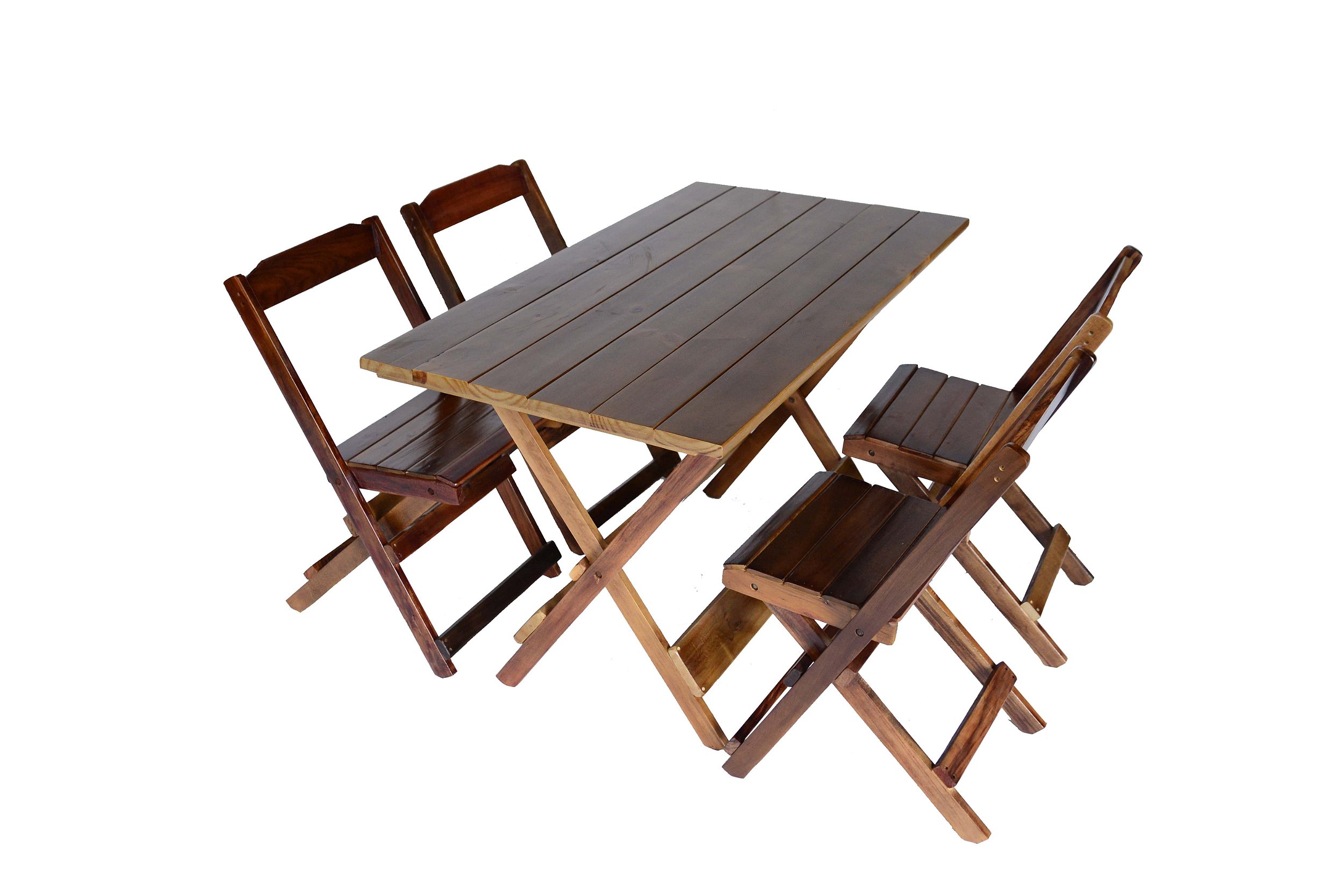 Conjunto De Mesa Bistrô De Madeira Com 4 Cadeiras Dobravel Ideal Para Bar E  Restaurante Imbuia