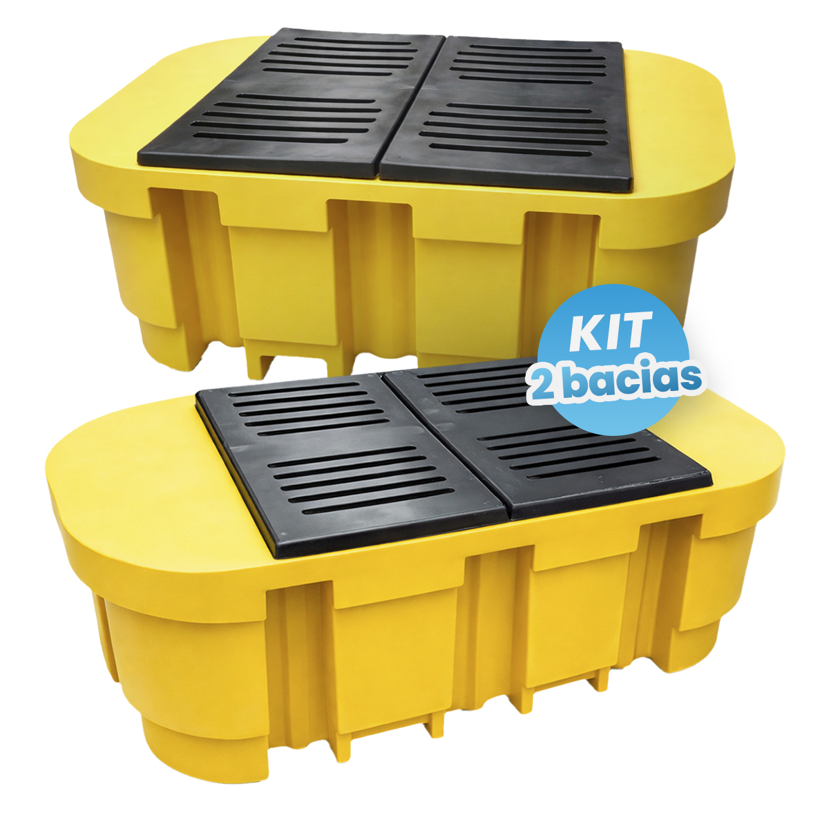 Kit com 2 Bacias de Contenção para IBC - 1000 Litros