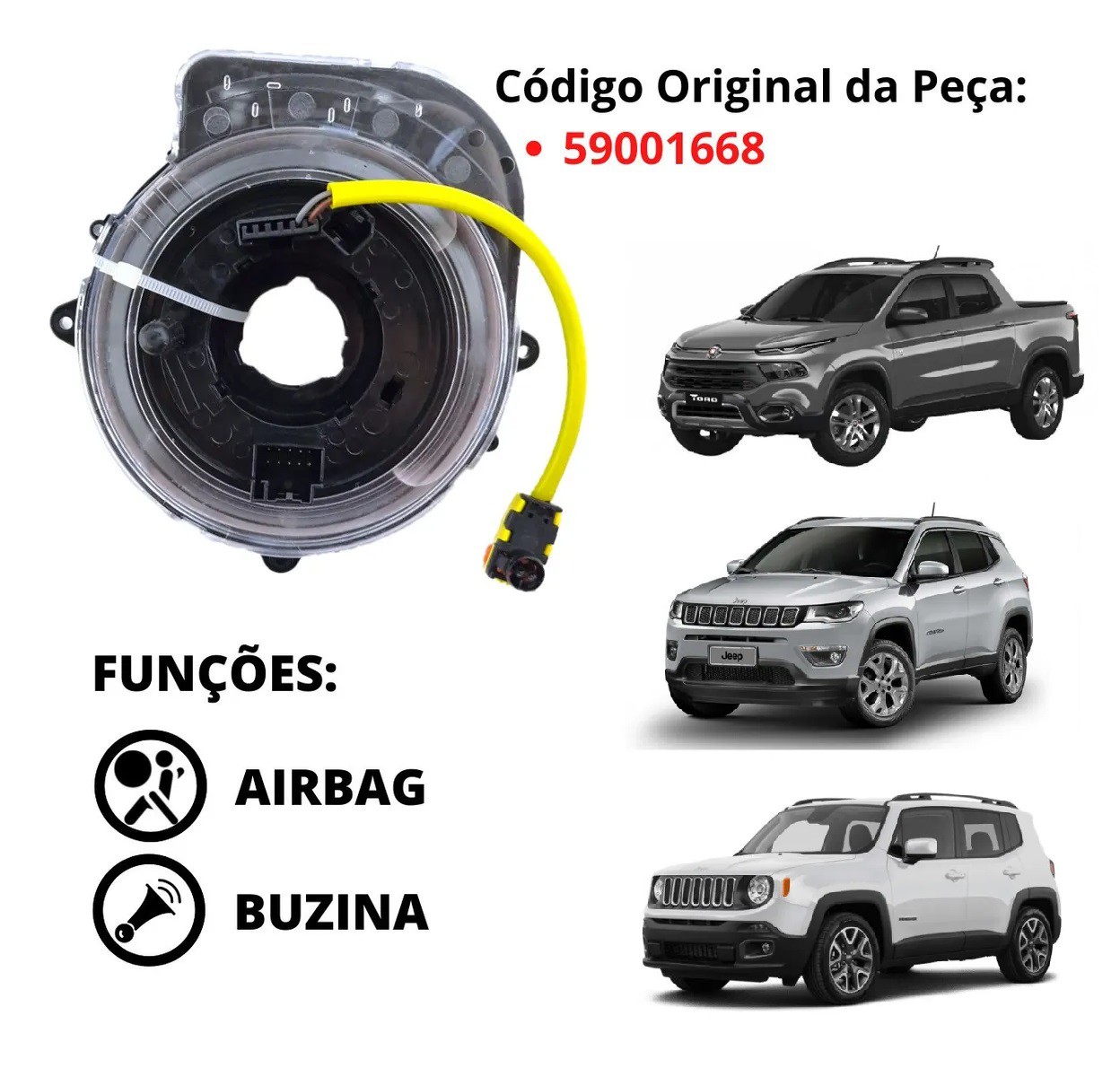 Cinta Hard Airbag Fiat Toro Jeep Renegade Compass 59001669 Mundo Fenix