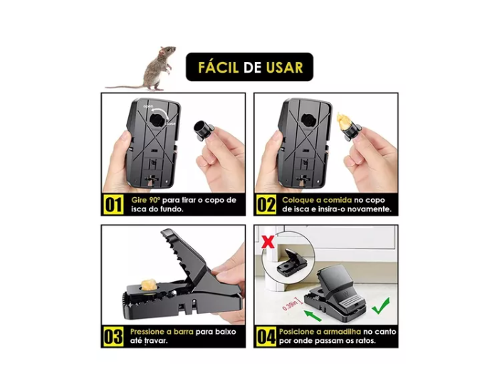 Ratox Ratoeira plástica Ratox tamanho G - kit com 10 unidades eficaz - Telhas ...