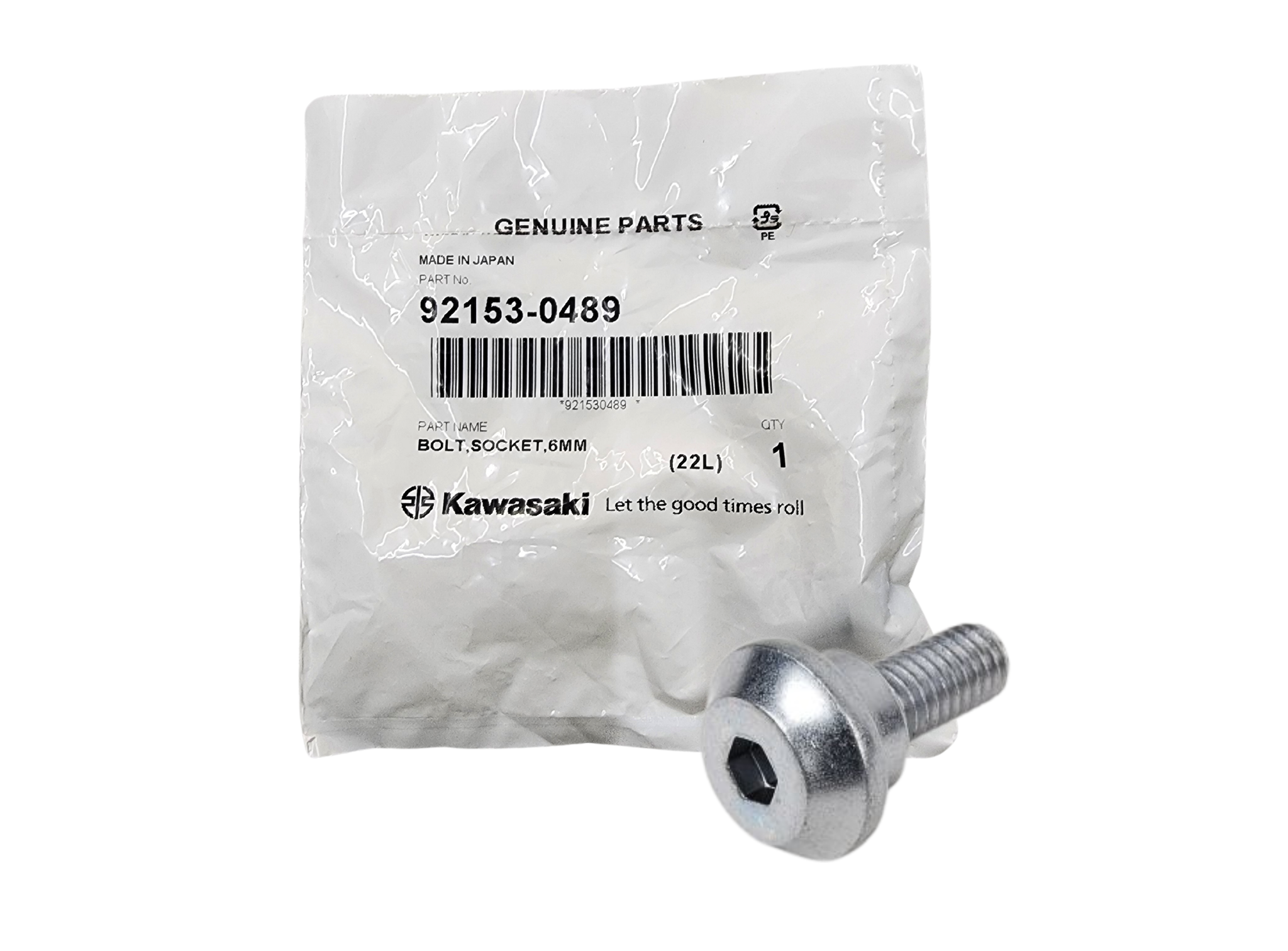 PARAFUSO SOQUETE 6MM - 92153-0489 - Kawaparts PARAFUSO SOQUETE 6MM - 92153-0489 - Kawaparts