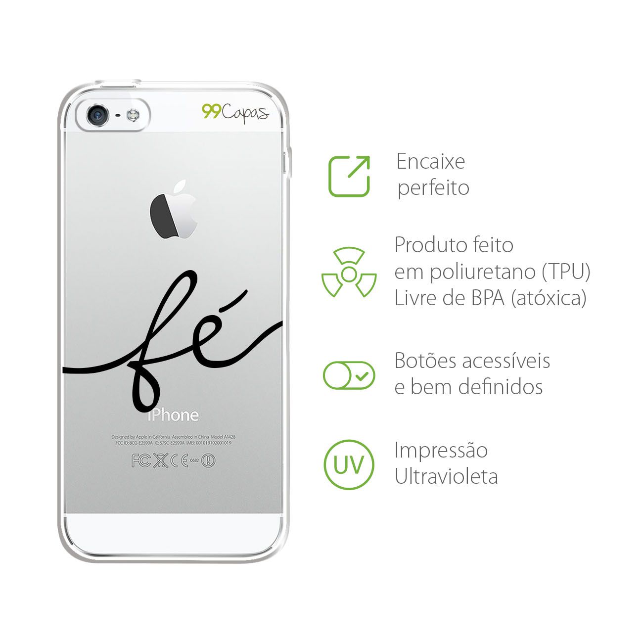 Capa Case Capinha para Iphone 5 - Fé - 99capas - Capinhas e cases  personalizadas para celular