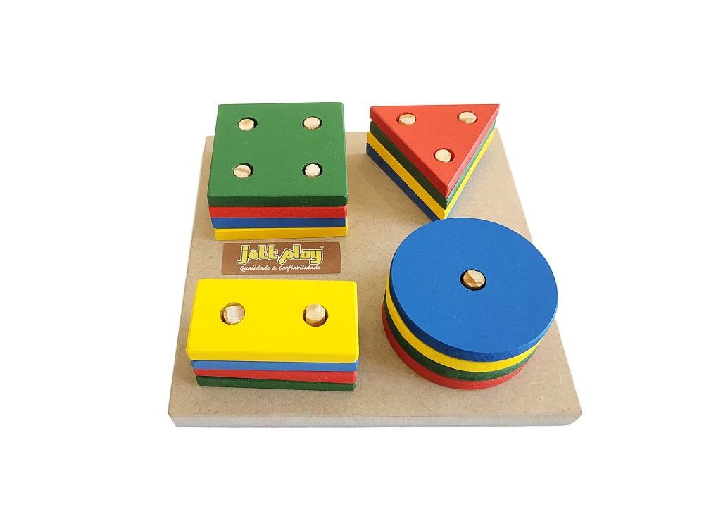 Jogo Educativo Infantil Forma Geometrica Brinquedo Mdf