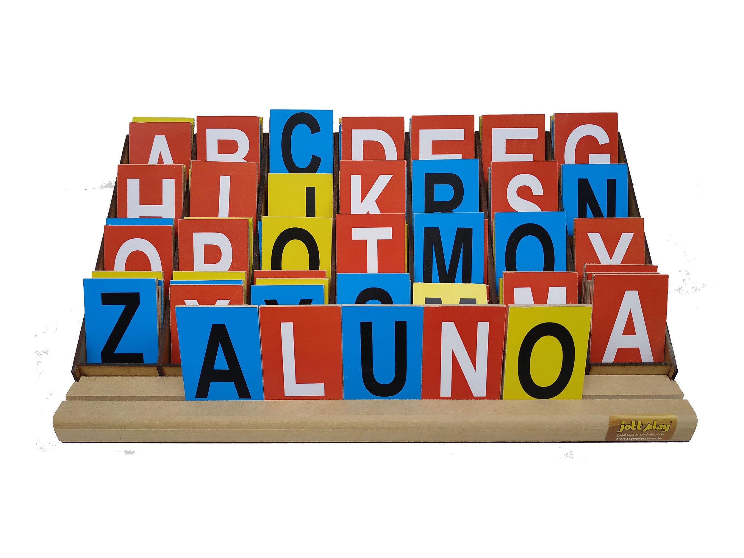 Alfabeto Móvel Jogo Educativo Formando Palavras Mdf Madeira