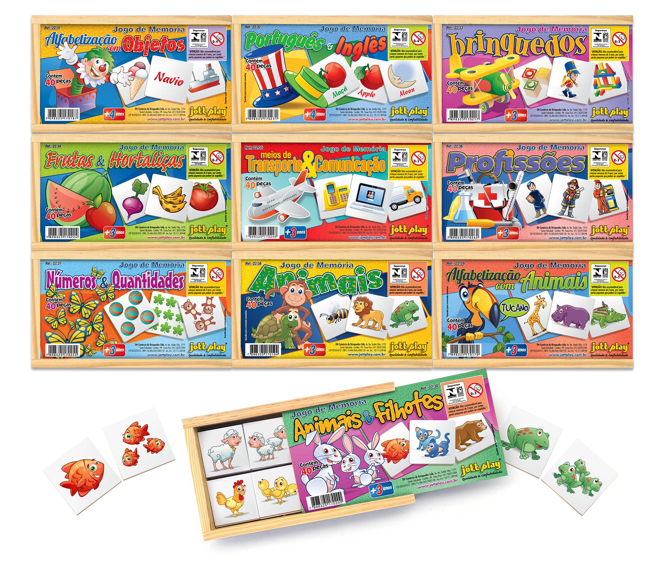 Kit Com 4 Jogos Divertidos Em Madeira Brinquedo Educativo