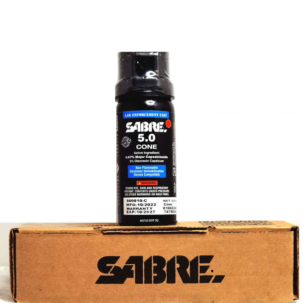 Spray de Pimenta Sabre 5.0 Uso Policial Jato em Nevoa Cone 60ml - SPRAY ...