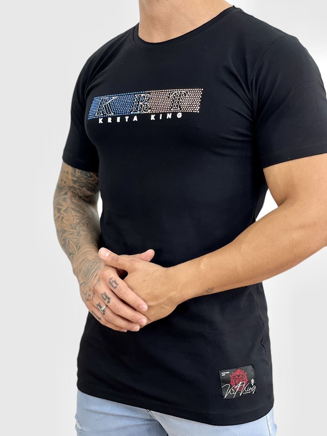 Camiseta Longline Masculina Preta Caveira e Cobra Pedraria - Imperium Store