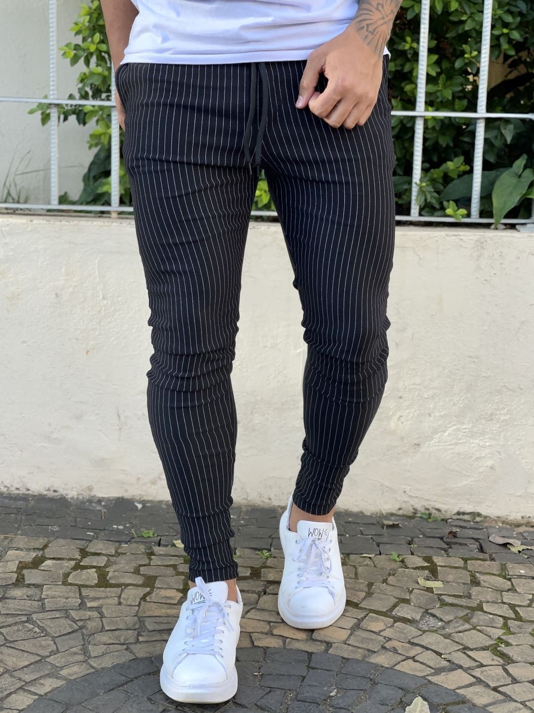 Calça alfaiataria sales masculina listrada