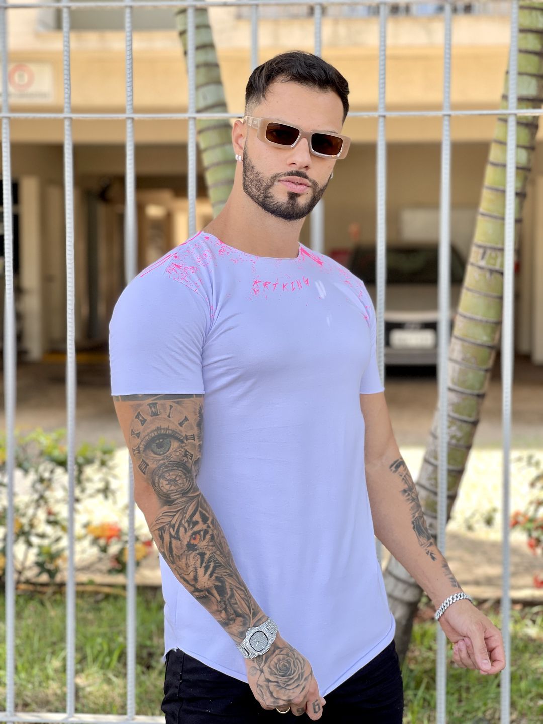 Camiseta Longline Branca Caveira Preta - John Verdazzi - Imperium Store