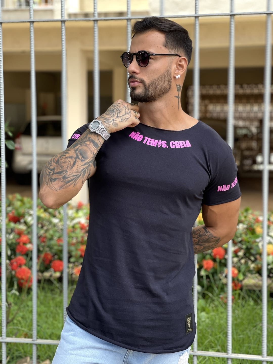 Camiseta Longline Masculina Preta Caveira e Cobra Pedraria - Imperium Store