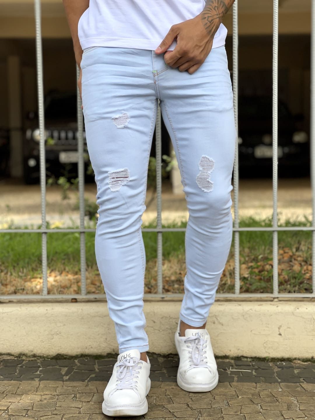 Calça Jeans Premium Destroyed Masculina Skinny Caribe - Loja 021