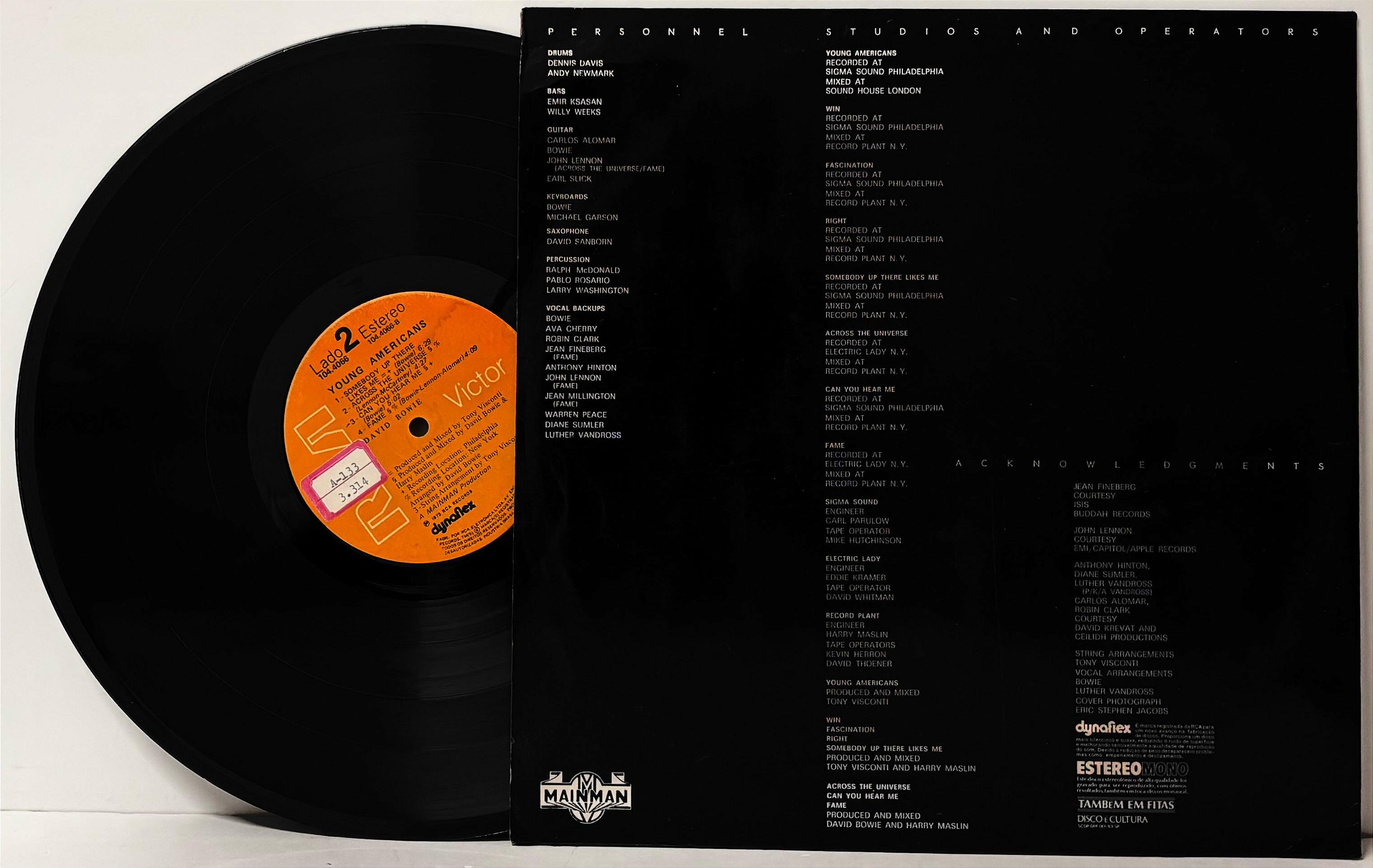 LP David Bowie – Young Americans - VINIL SP
