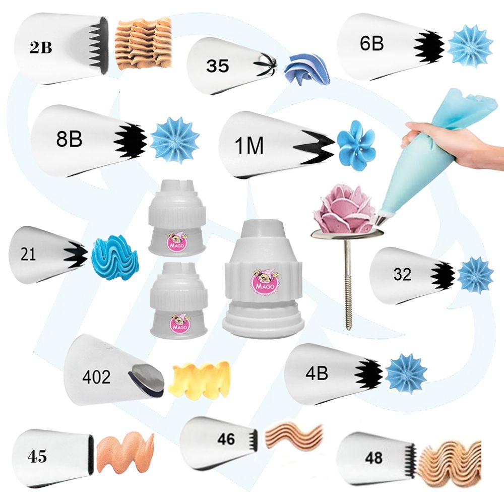 Kit 25 Peças Bicos De Confeitar Jogo Inox Decorar Bolos Natal