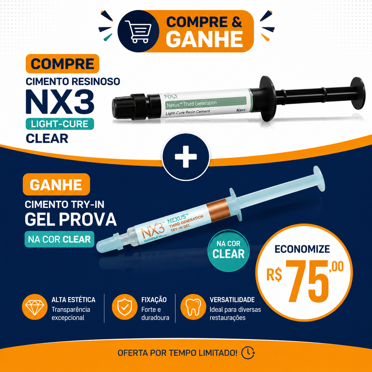 Cimento Resinoso NX3 Try-In Gel Kerr - Odonto Dental Comércio de