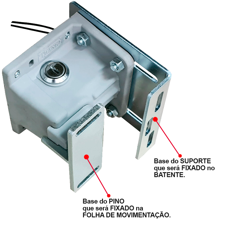 Trava Elétrica para portão garagem Basculante - Única modelo Cadeado ...