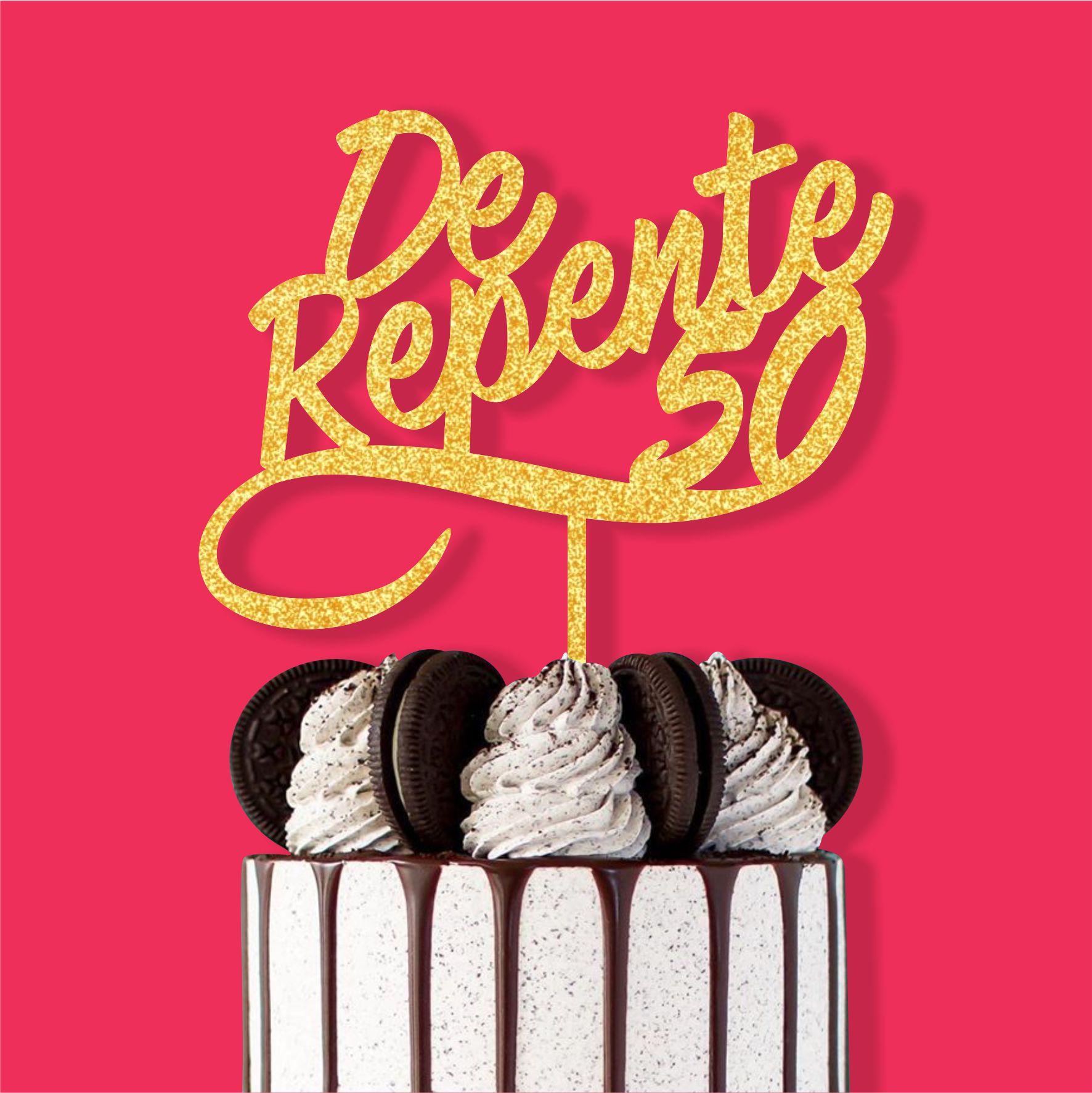 Topo De Bolo Festa Aniversário De Repente 50 Anos