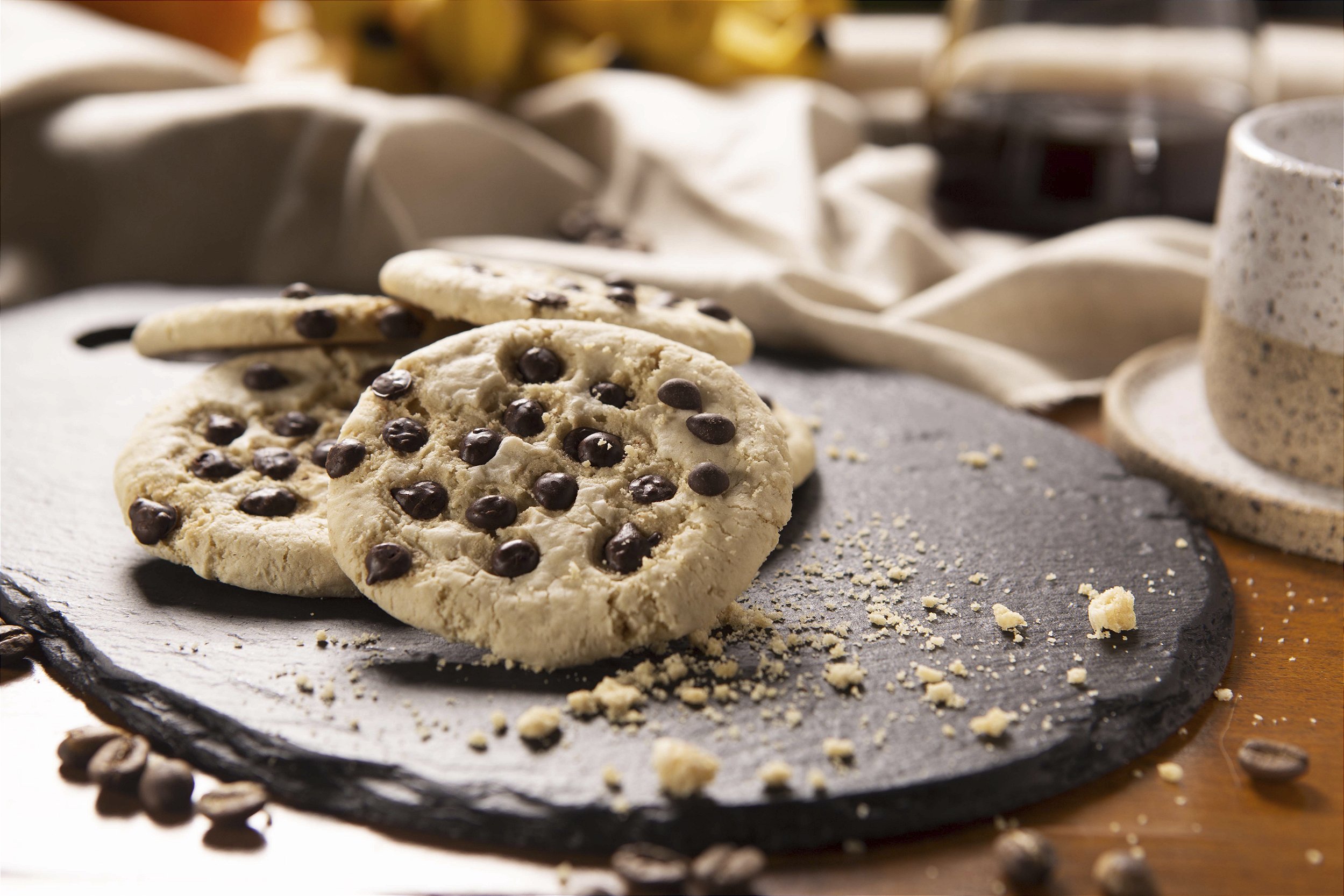 Cookies Baunilha com Gotas de Chocolate 90g Vegano, Sem Gluten e