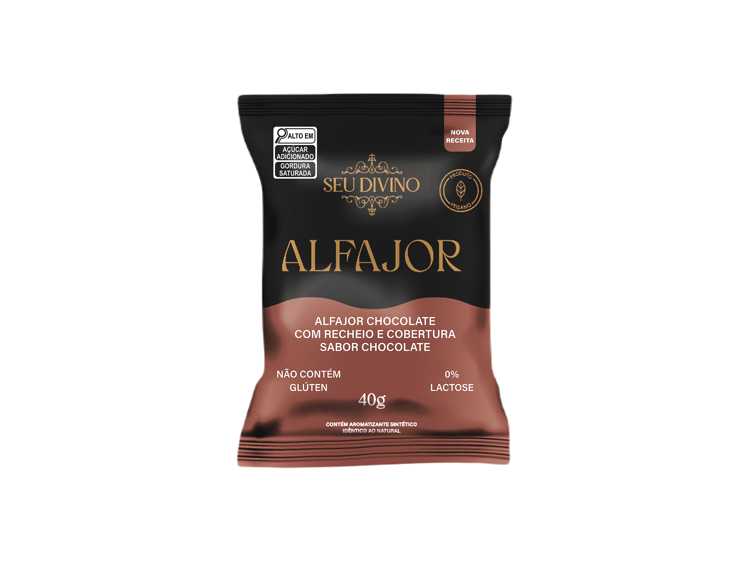 Alfajor Chocolate com Recheio e Cobertura sabor Chocolate 40g