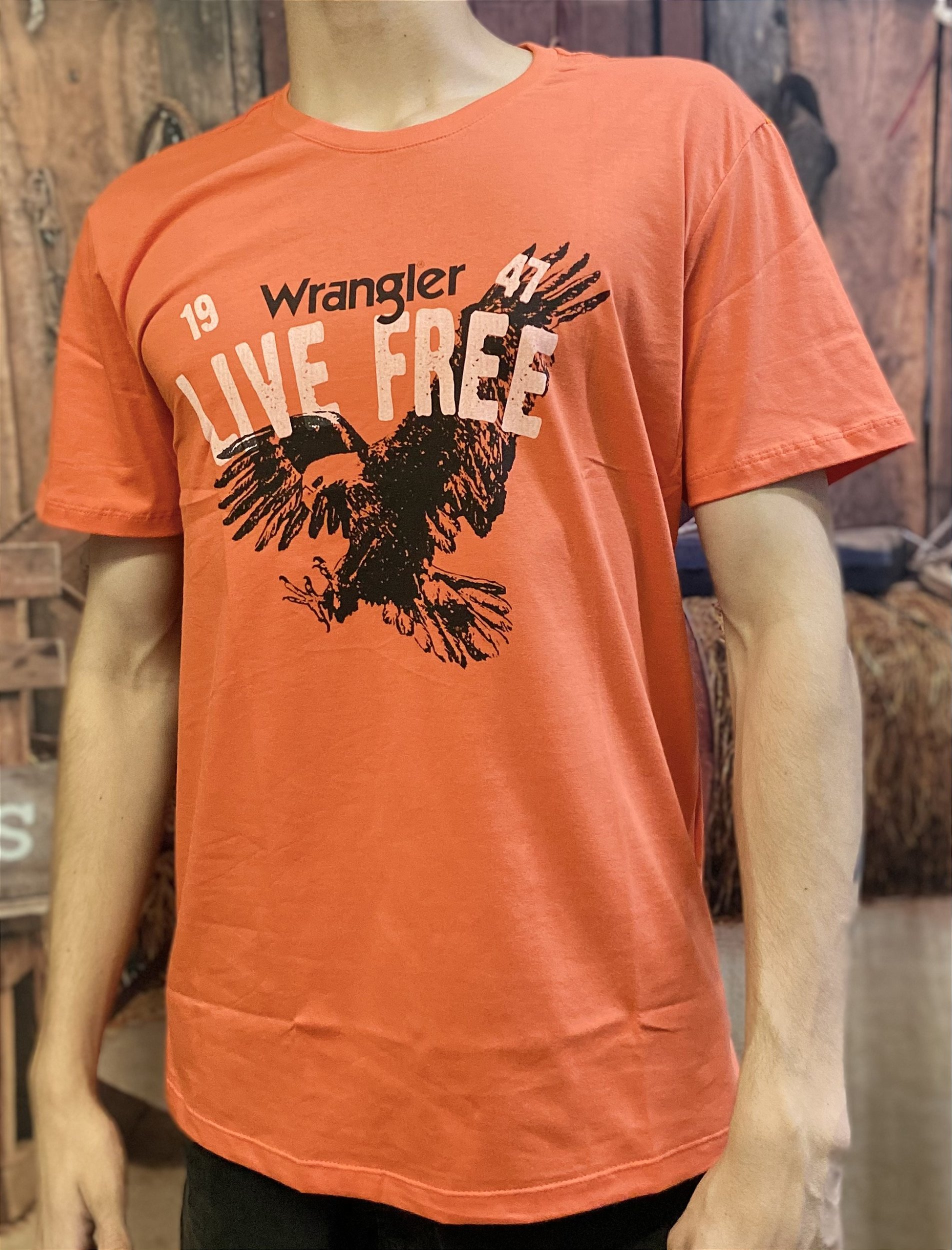 Camiseta Wrangler Original 100 Algodao Zona Country Moda Country Masculino Feminino Selaria Decoracao Churrasqueira Bota Chapeu Bone Cintos Sela Fivela