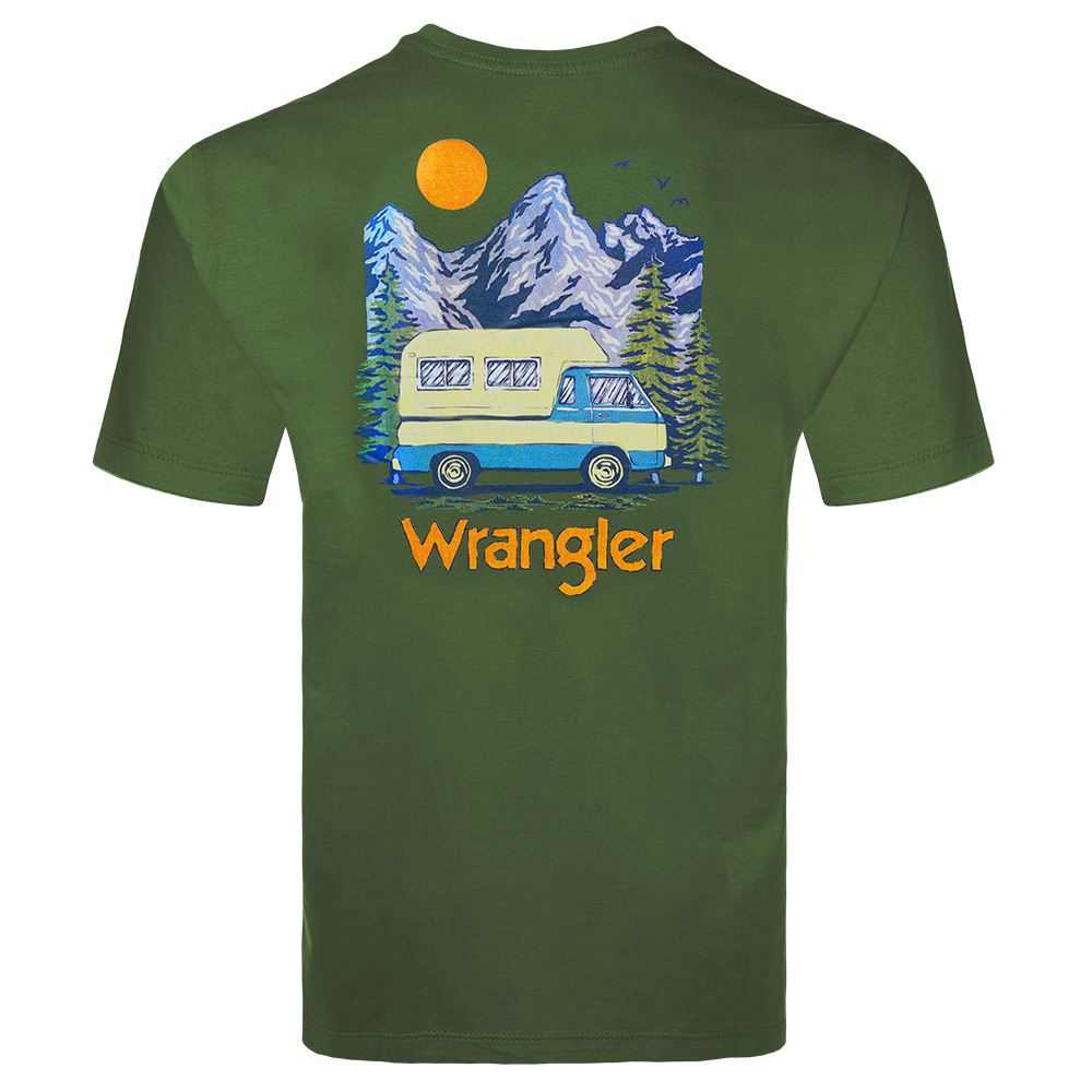 Wrangler - T-Shirt in Wollweiß mit „Cowboys 47-Logo-Print