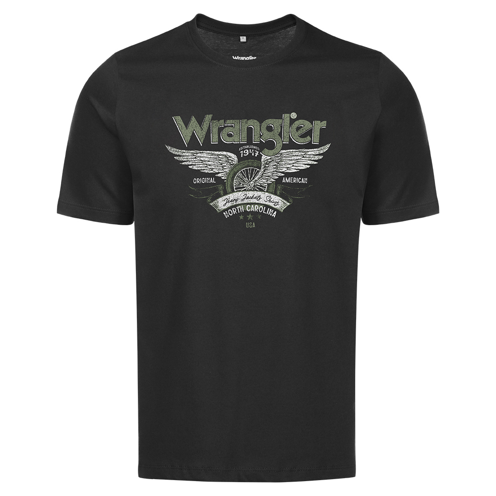 Wrangler T-Shirt In Cotone Blu Regular Fit Donna - Maglietta Girocollo Semplice Con Logo