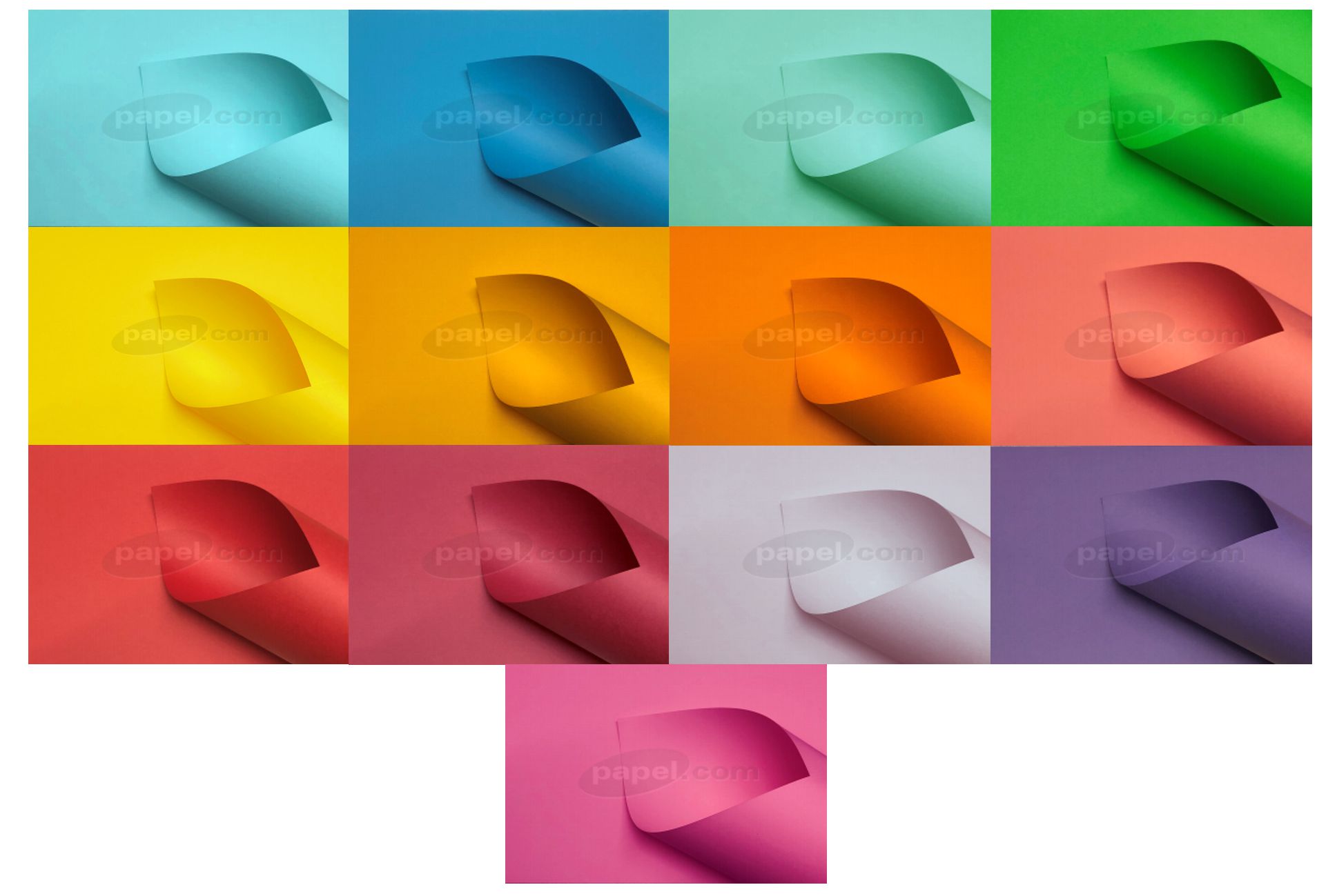 Papel Color Plus 180g/m² (13 cores vivas | 5 folhas A4 de cada) - Papel.com  | Papéis Especiais e Envelopes