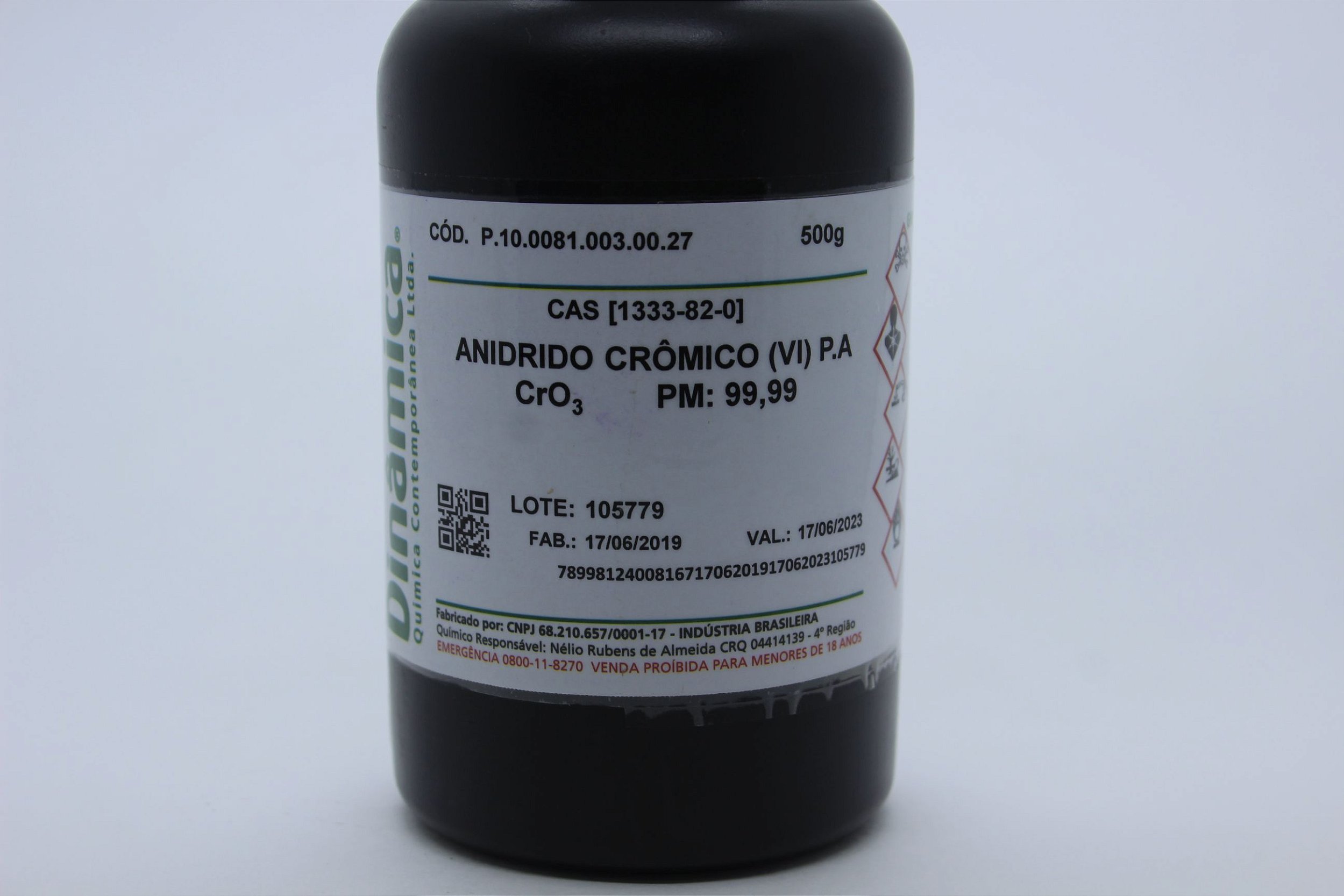 ANIDRIDO CROMICO VI PA 500G (ACIDO CROMICO ANIDRO) Didática SP
