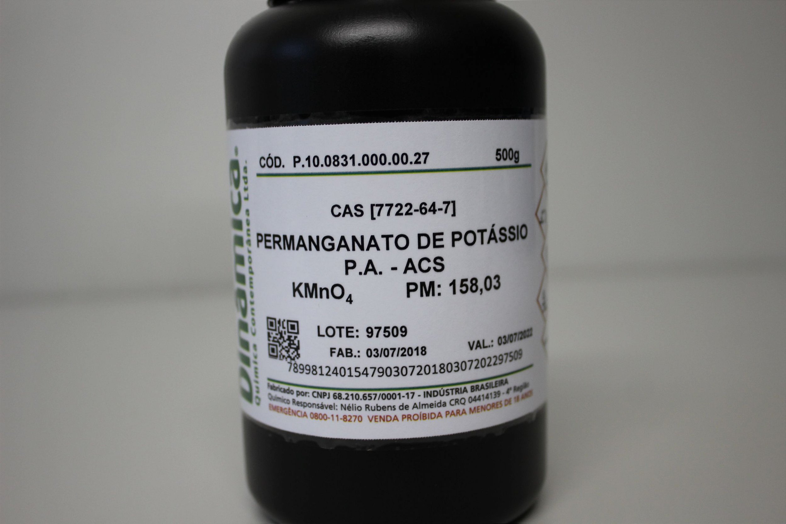 PERMANGANATO DE POTASSIO PA 500G *PF/SSP* - Didática SP