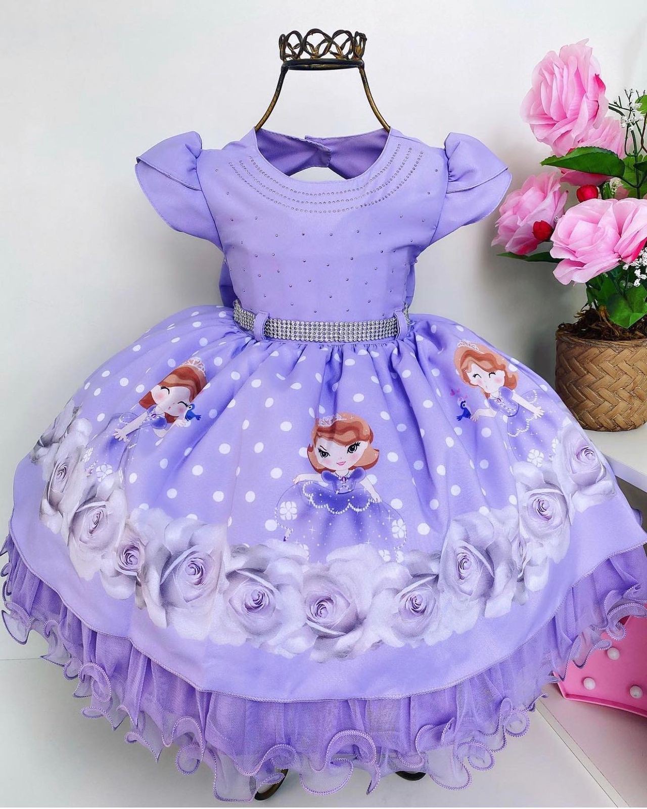 Vestido Princesa Sofia Luxo Para Aniversário Infantil em Promoção