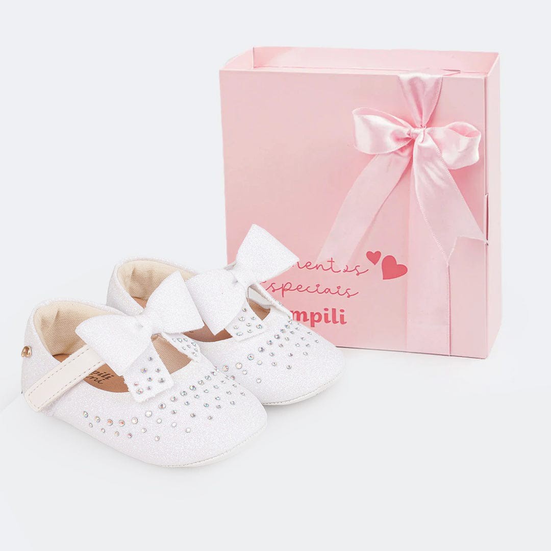 Sapato Bebê Menina Pampili Branco/Colorido - Pilili Moda Infantil