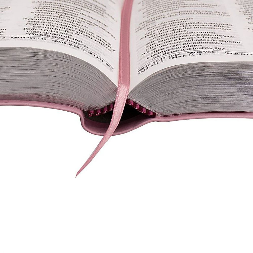 Bíblia Feminina com Harpa Letra Gigante capa Rosa - Livraria Evangélica ...