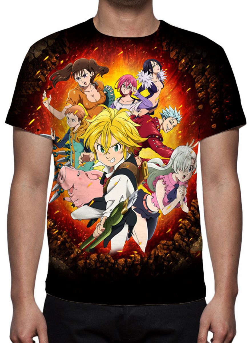 NANATSU NO TAIZAI - Os Sete Pecados Preta - Camiseta de Animes
