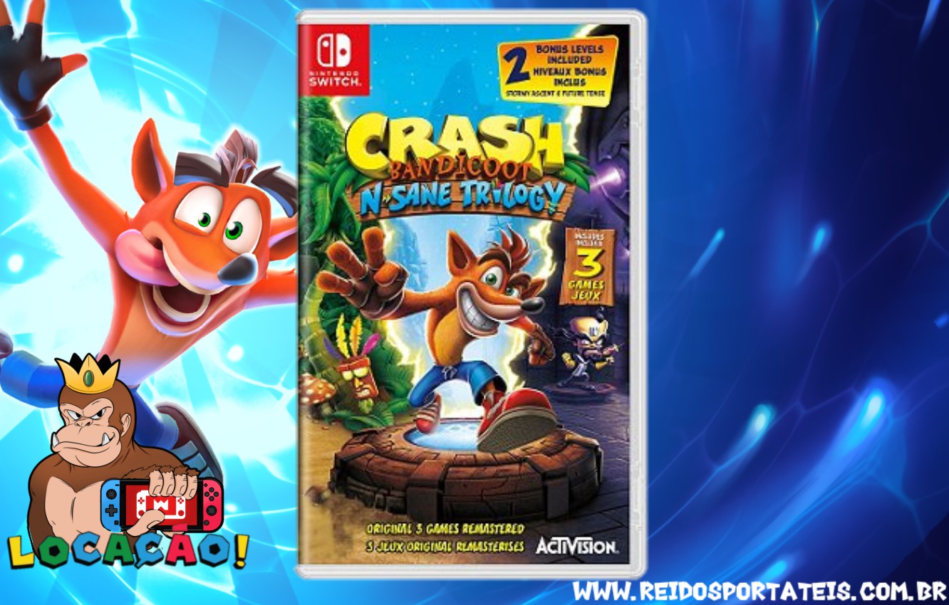 Alugue jogo Nintendo Crash Bandicoot N Sane Trilogy - Rei dos Portáteis -  De gamer para gamers.