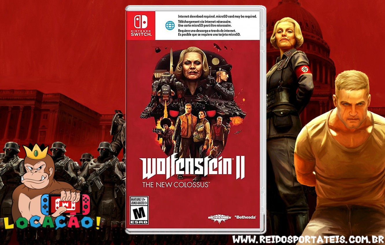 Alugue Jogos Para Nintendo Switch - Jogo Wolfenstein 2 - Rei dos