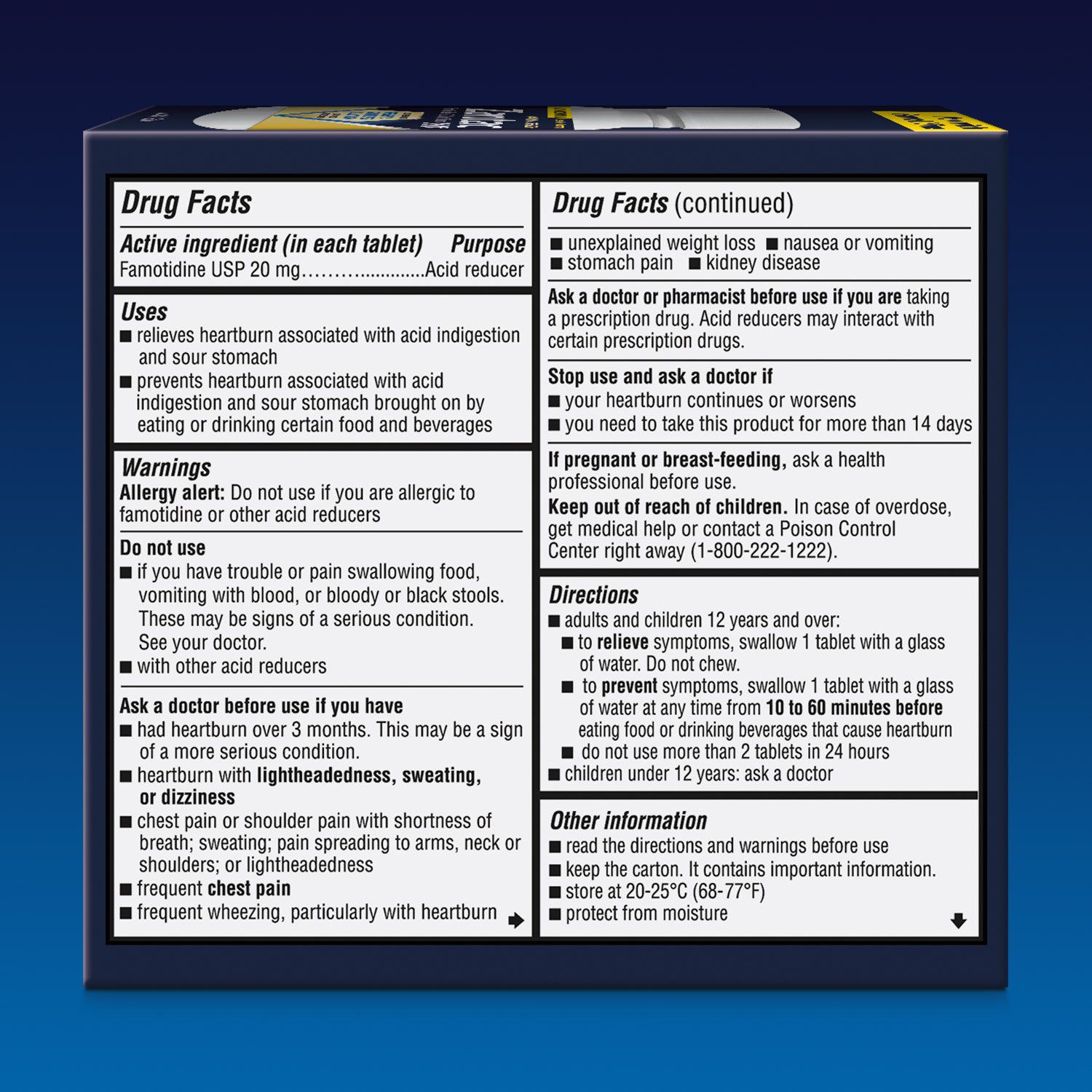 Zantac 360 Maximum Strength Heartburn Prevention & Relief Consumos da