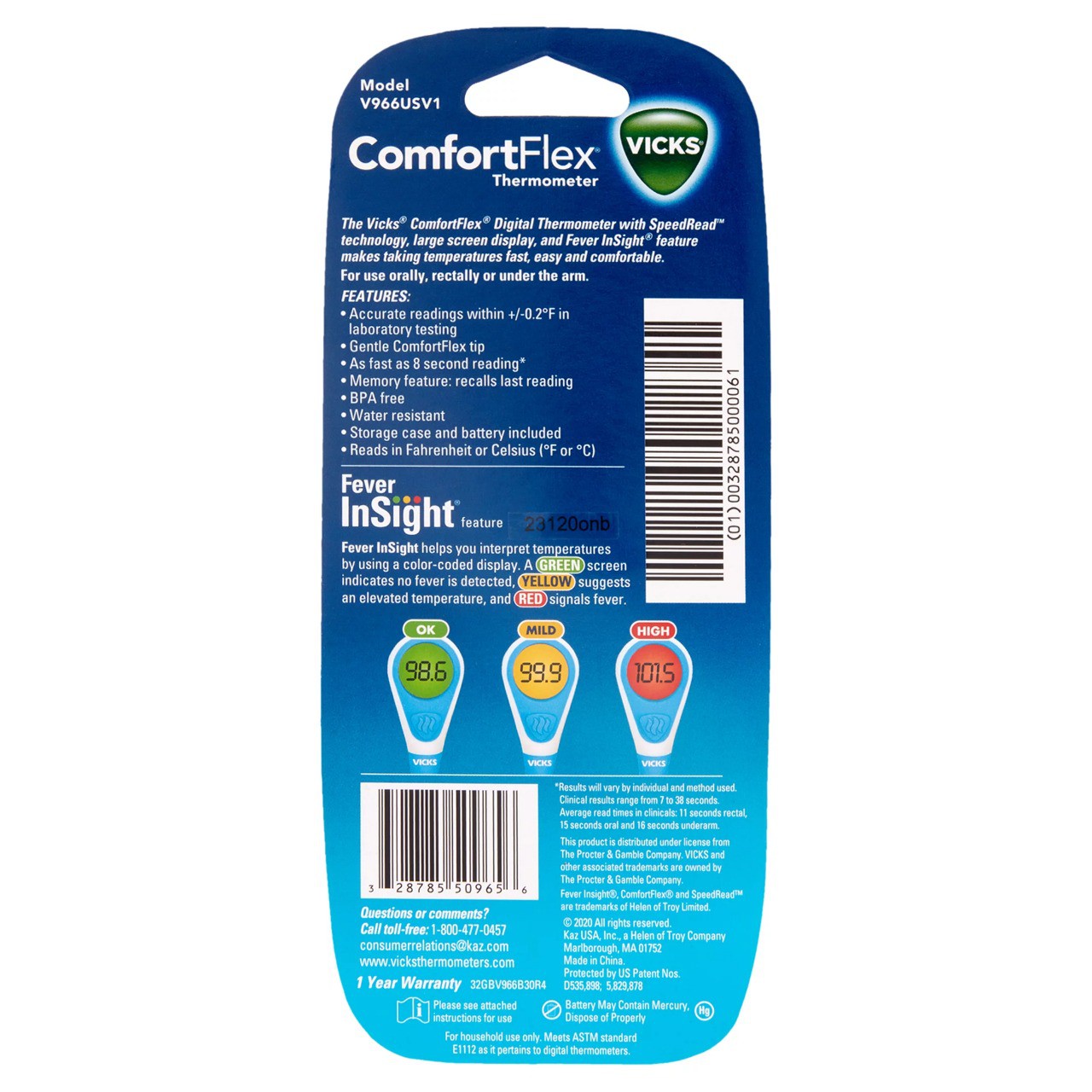 Vicks Comfort Flex Thermometer with Fever Insight Consumos da Martina
