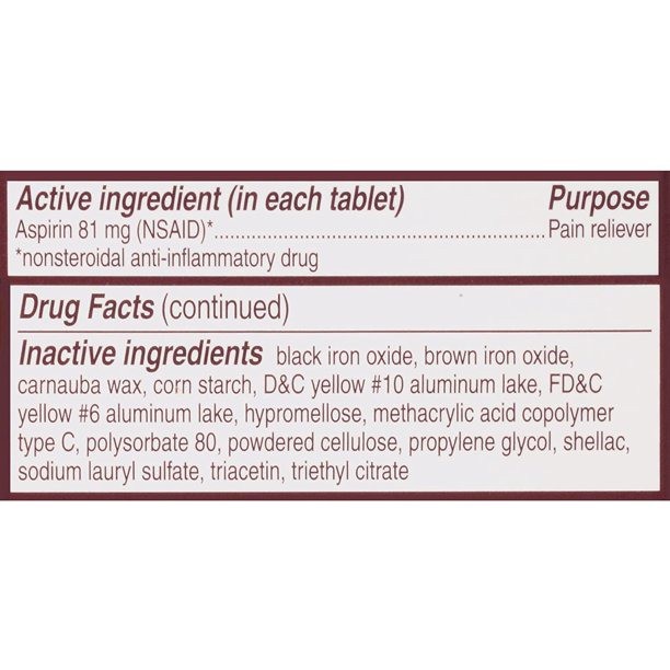 Bayer Aspirin Regimen Low Dosen Enteric Coated Tablets Consumos da