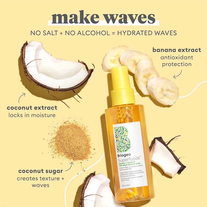 Briogeo Superfoods™ Banana + Coconut Hydrating Soft Wave Texture Spray