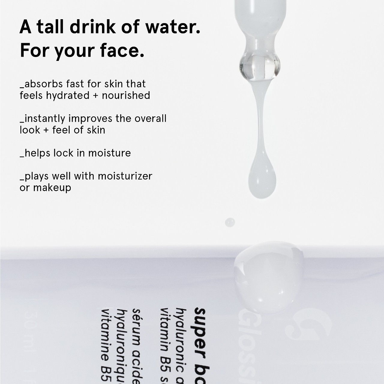 Glossier Super Bounce Hyaluronic Acid + Vitamin B5 Hydrating Face Seru