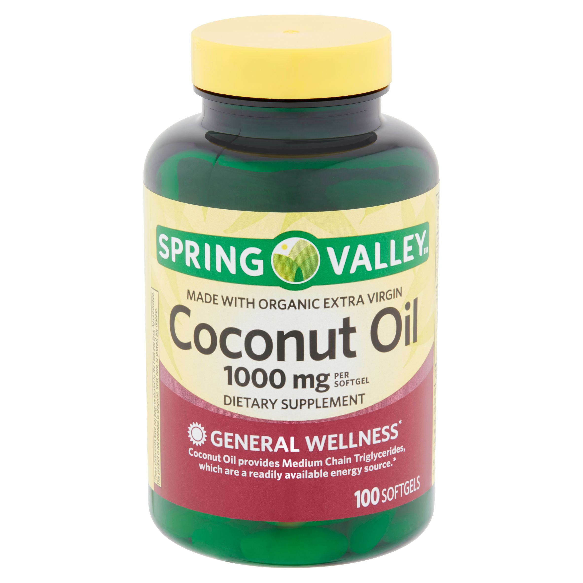 Spring Valley Extra Virgin Coconut Oil, 1,000 MG, Softgels, 100 Count -  Consumos da Martina