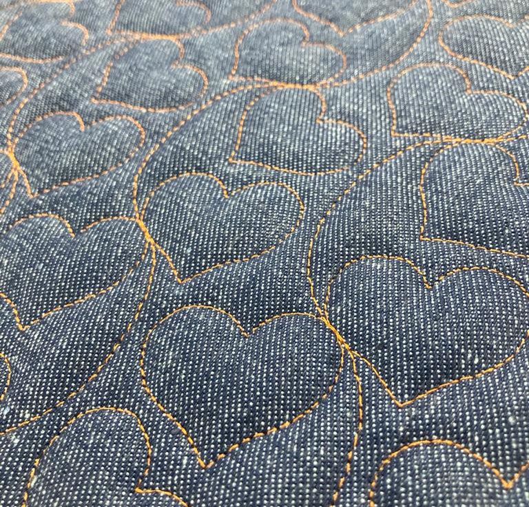 Tecido Matelassado Jeans Tradicional CoraÇÃo Linha Caramelo 1000 Tons Artigos Para Patchwork 3389