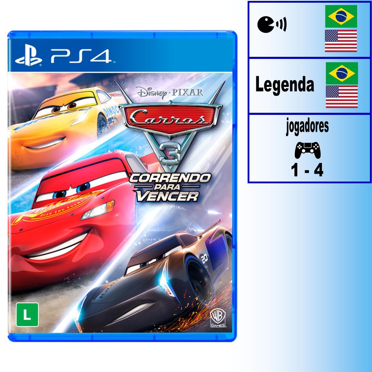 Comprar Carros 3: Correndo para Vencer - Ps4 Mídia Digital - de R