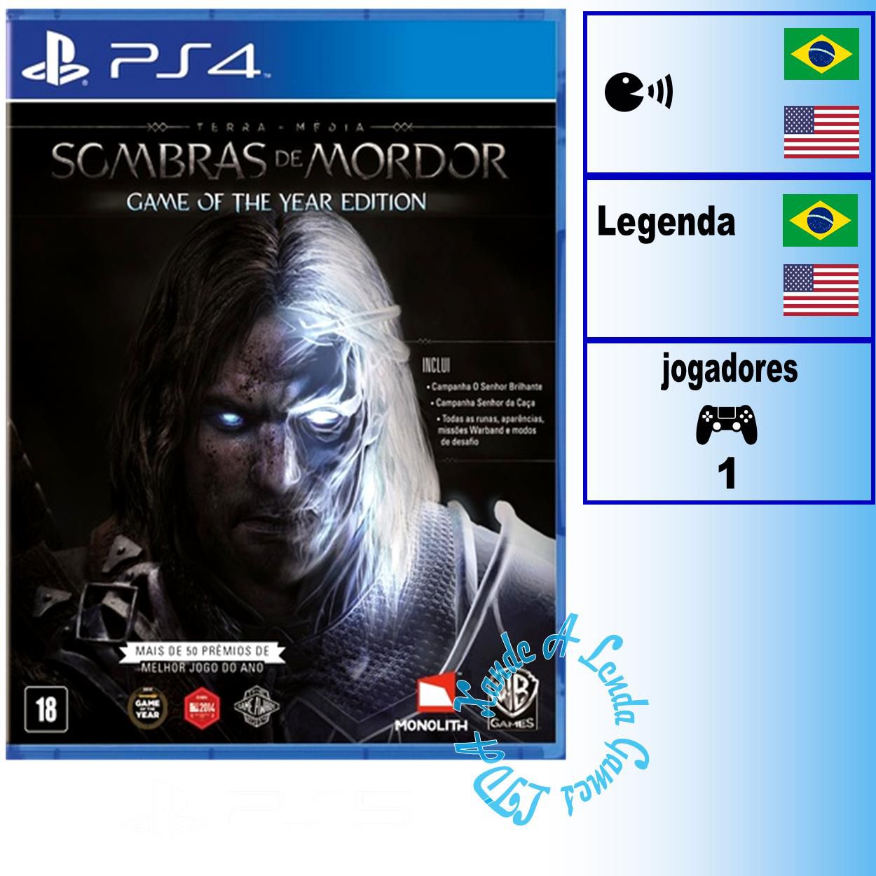 Terra-Média: Sombras de Mordor - Jogo xbox 360 Midia Fisica